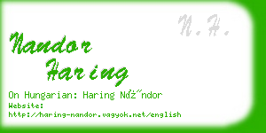 nandor haring business card